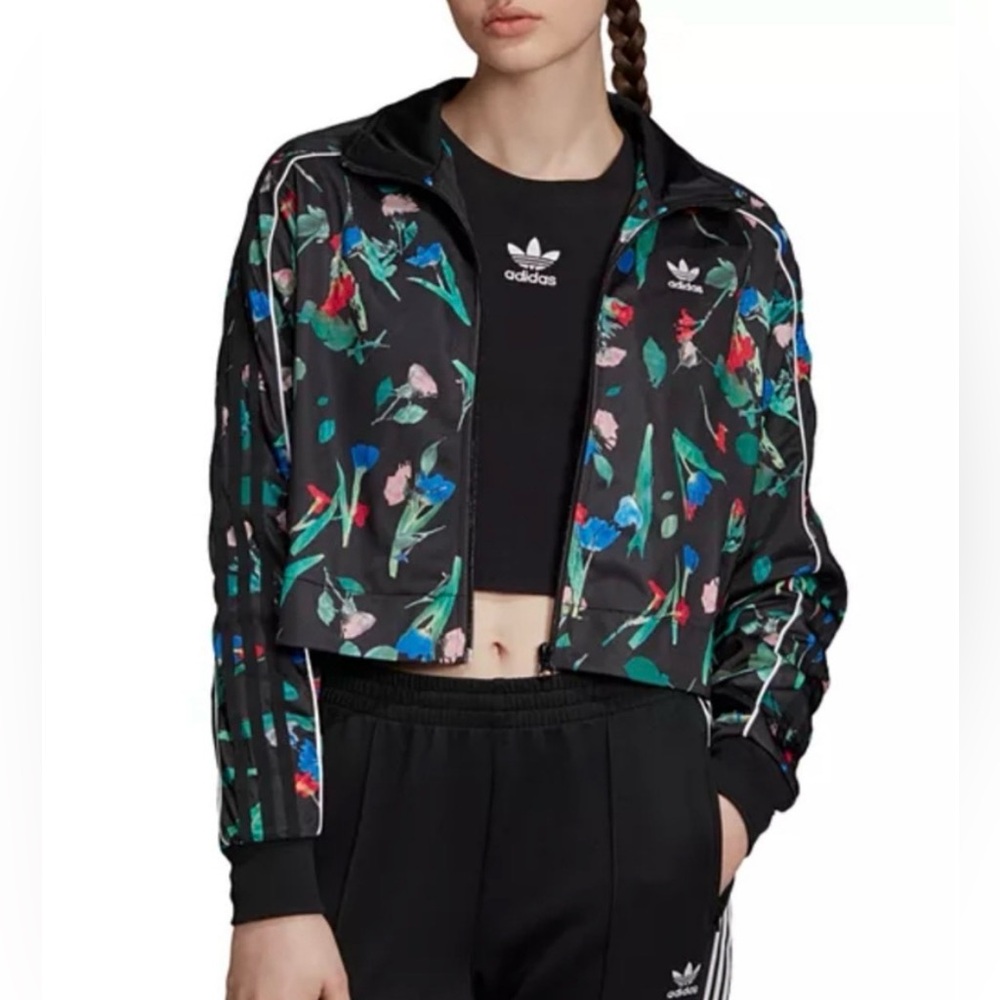 adidas originals Cropped Floral Jacket